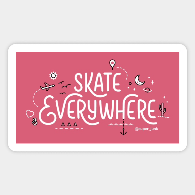 Skate Everywhere Magnet by super-junk